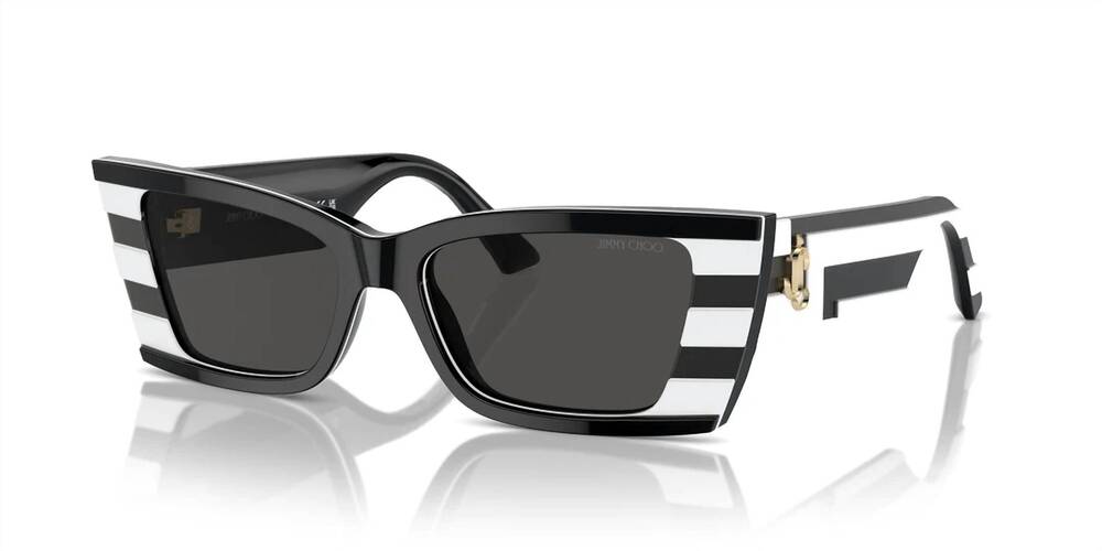 NEW JIMMY CHOO women's cat eye sunglasses in black / white